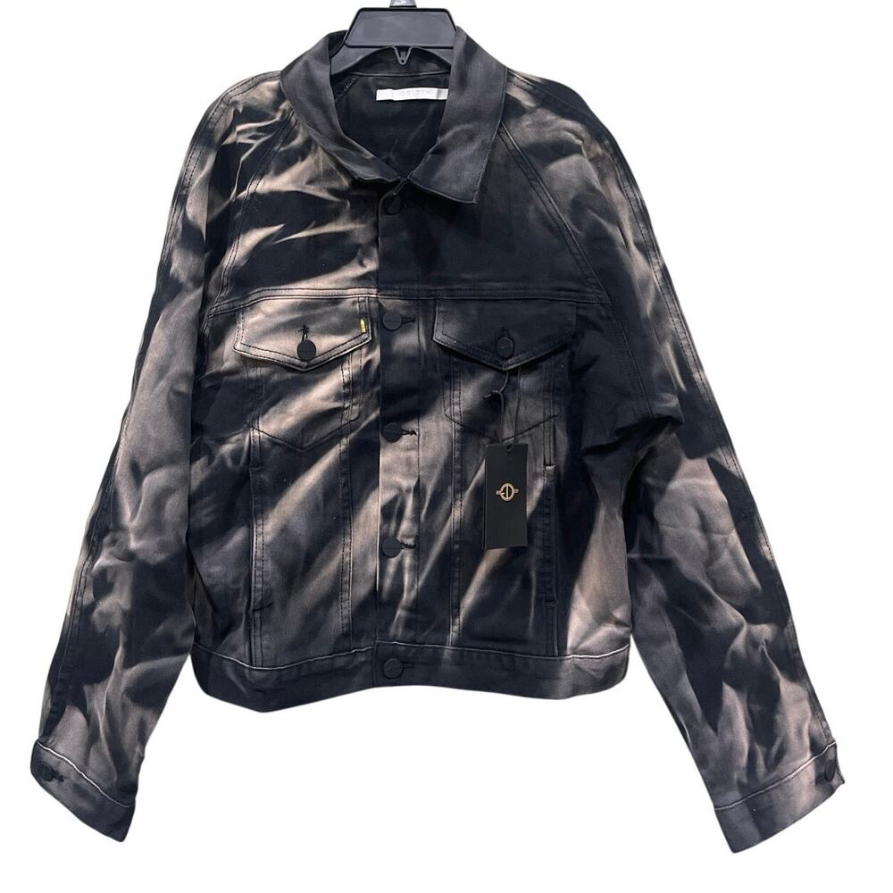 Golden Denim Trucker Jean Jacket Black Tie Dye Mens Small Unisex Uniquely